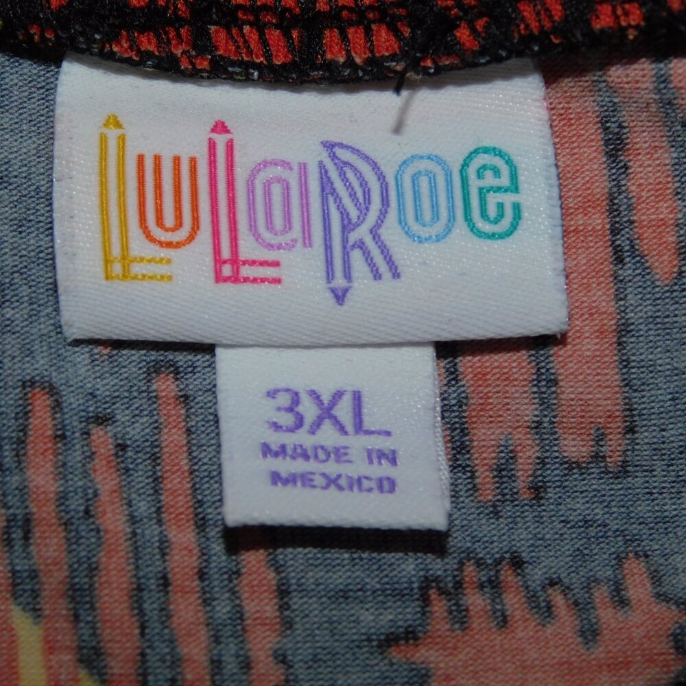 Lularoe Madison Orange Black A Line Pleated Skirt w Pockets UNWORN Womens 3XL - Picture 3 of 4